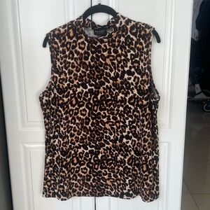 Once & Again Nyc Collection animal print Women’s Sleeveless Shirt Size XL